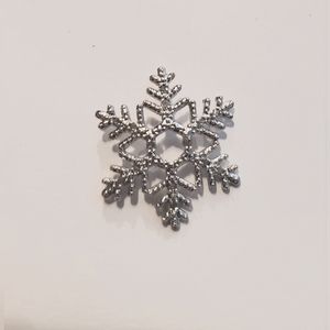 Diamond and sterling silver snowflake pendant